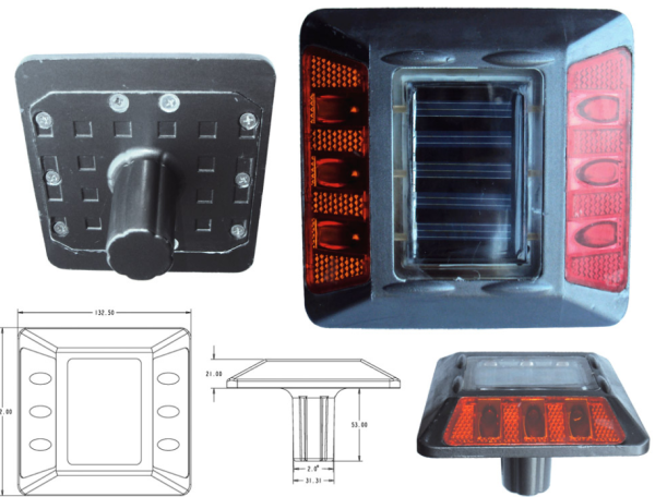 LED reflector wegmarkeerder voor inbouw in de straat orientatieverlichting