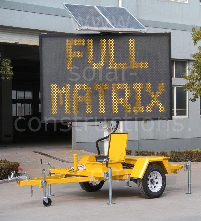 LED matrix sign on trailer
