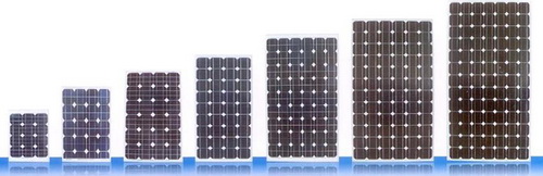 available sizes of solar panels