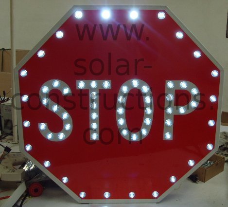 LED stop sign with solar
