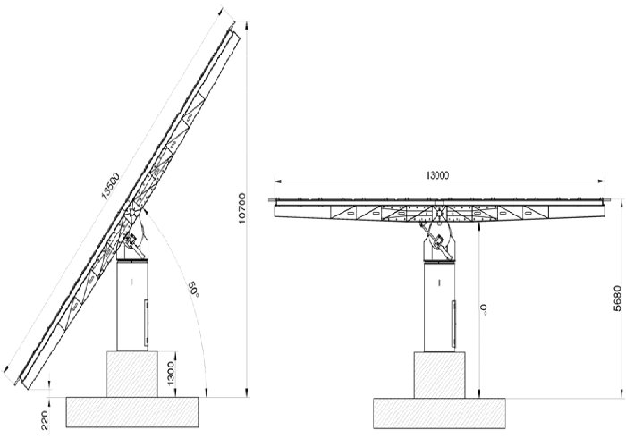 dual axis solar tracker 34kW