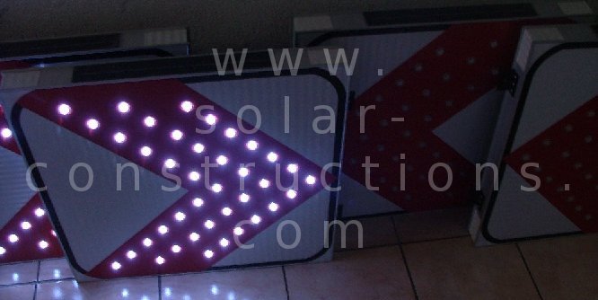 LED sign Chevron, dangerous curve ahead sign with leds