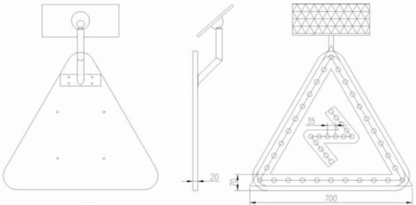 LED traffic sign powered by solar energy