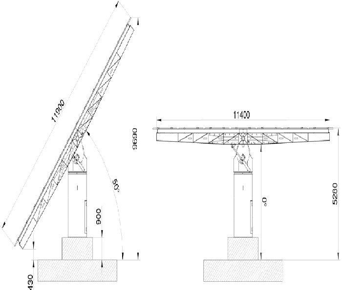 dual axis solar tracker 29kW