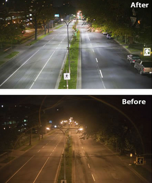 before and after retrofit LED