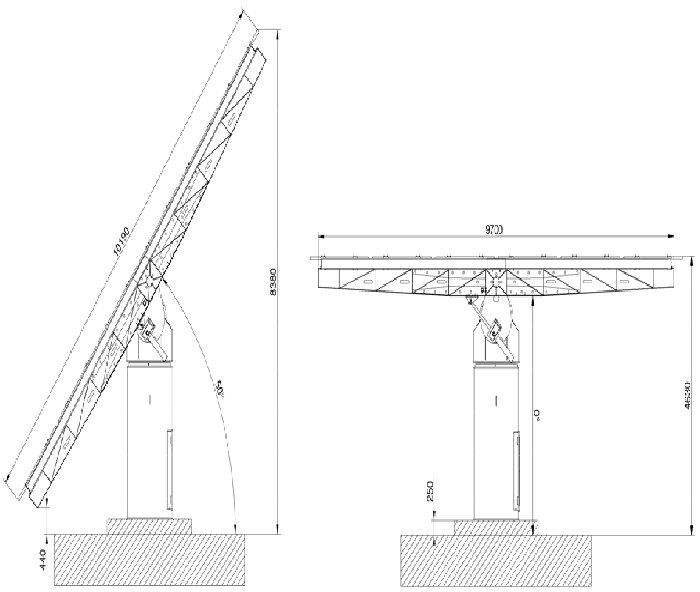 dual axis solar tracker 25kW