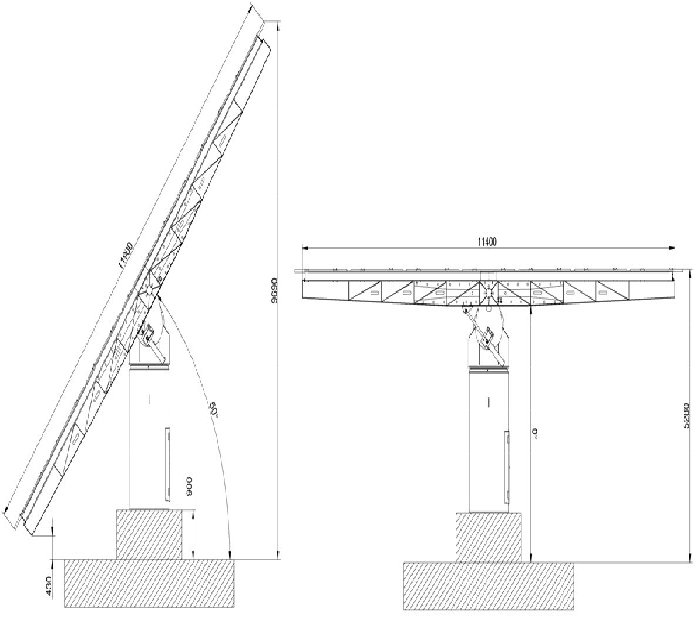 dual axis solar tracker 22kW