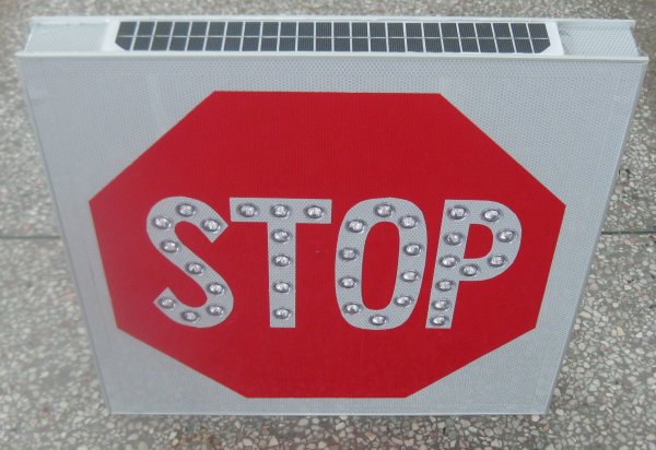 verkeersbord stop led solar