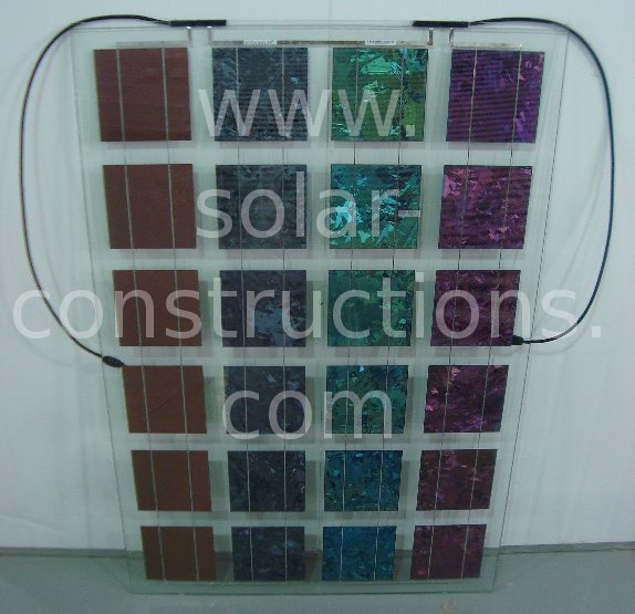coloured solar cells, Photovoltaic facade with semi translucent color modules