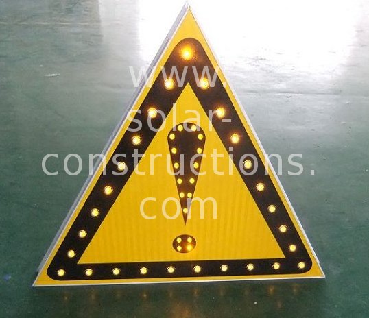 triangular traffic sign with leds